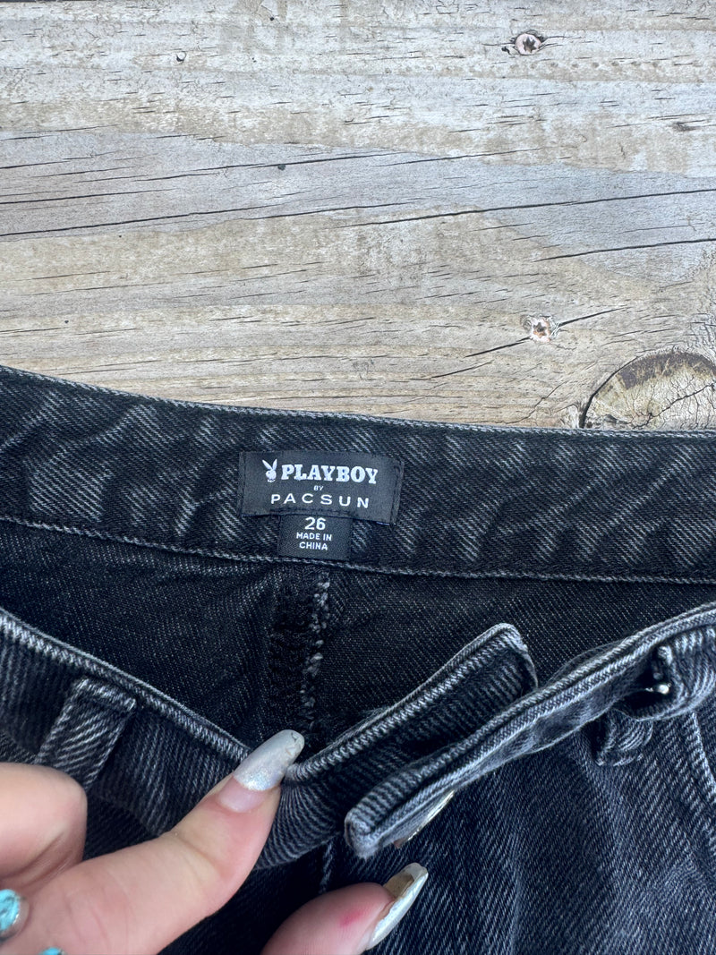 Black Playboy Shorts- Size 26