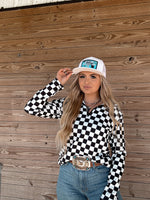 The Adi Quarter Zip- Checkered