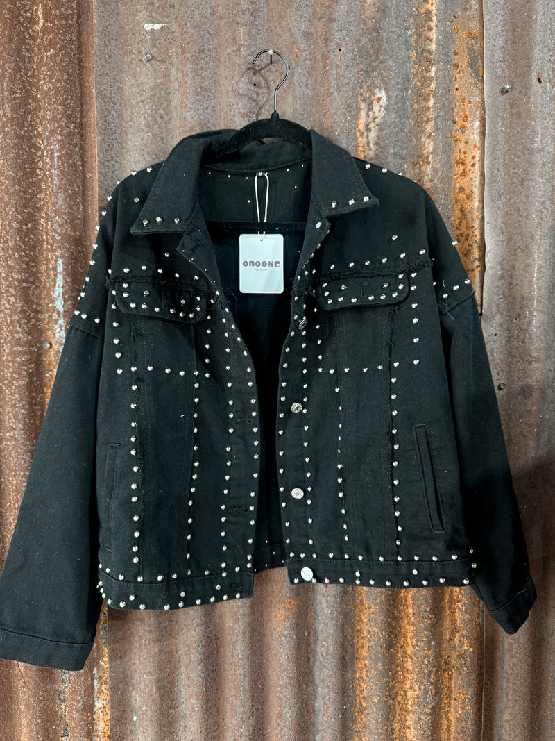 Black Studded Shacket- Medium