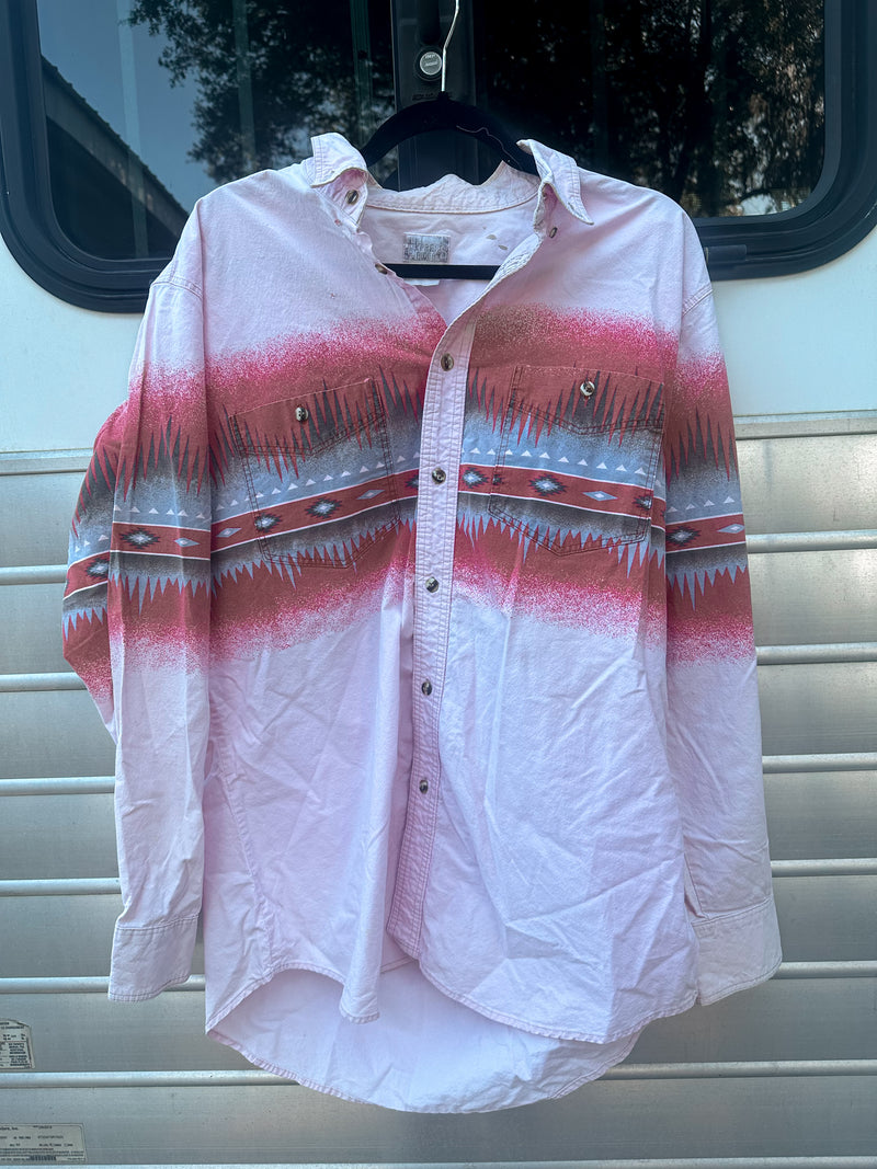 Pink Aztec Button Up- XL